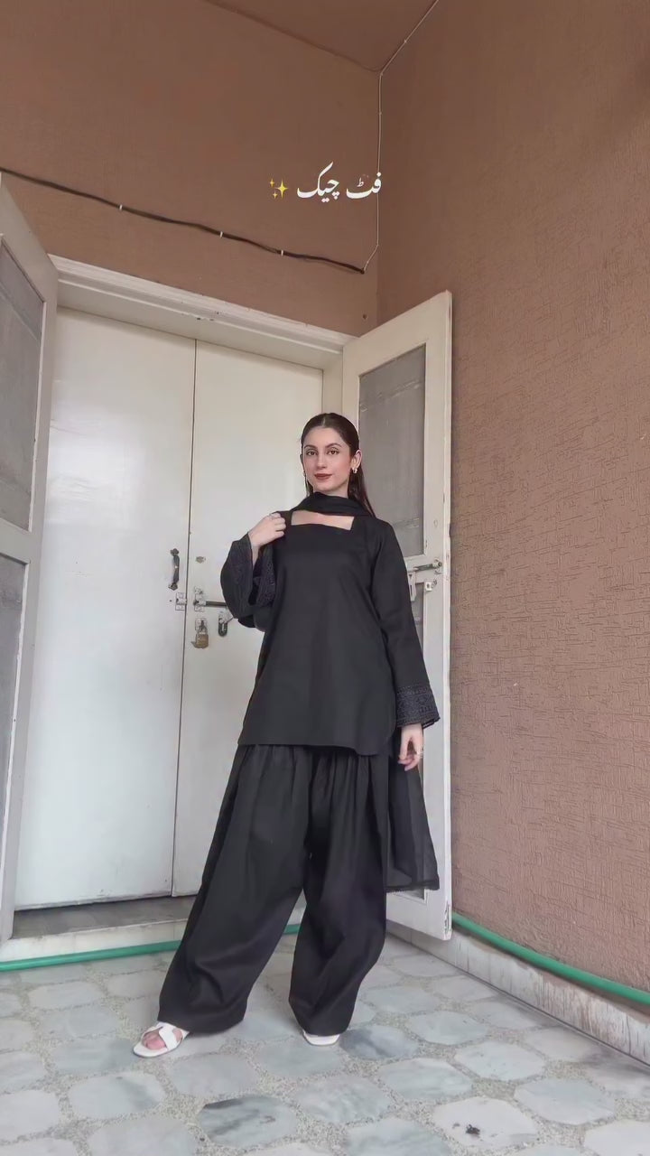 Carbon Lawn Cotton Dress – Soft Embroidered Lawn for Weddings & Formal Wear
